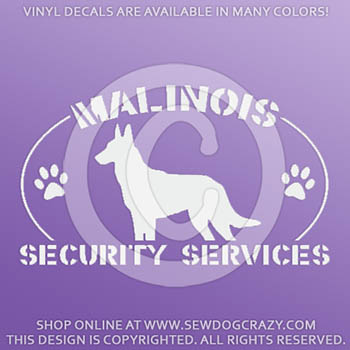 Protected by a Malinois Vinyl Stickers