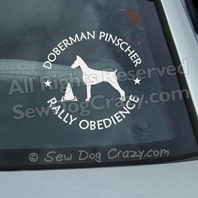 Doberman RallyO Car Window Stickers
