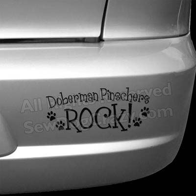 Doberman Pinschers Rock Car Sticker
