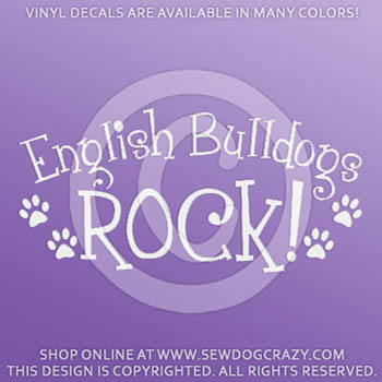 English Bulldogs Rock Car Decal