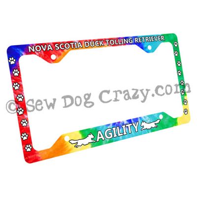 Tie Dye Toller Agility License Plate Frames