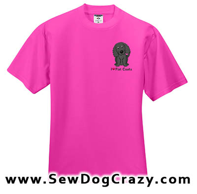 Embroidered Flat Coated Retriever Tees