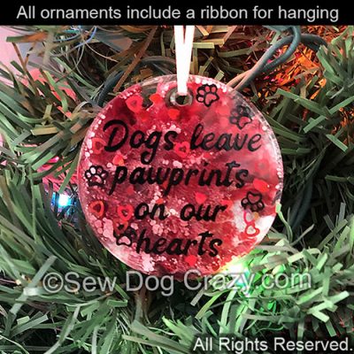 Dog Paw Print Holiday Ornament