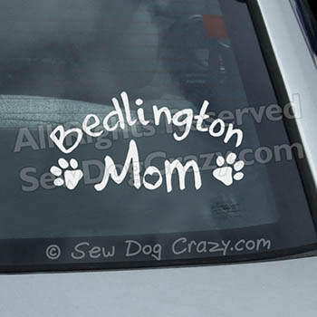 Bedlington Terrier Mom Car Window Sticker