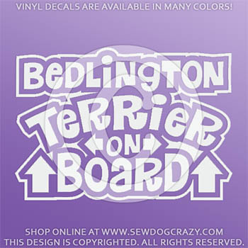 Bedlington Terrier On Board Vinyl Decals