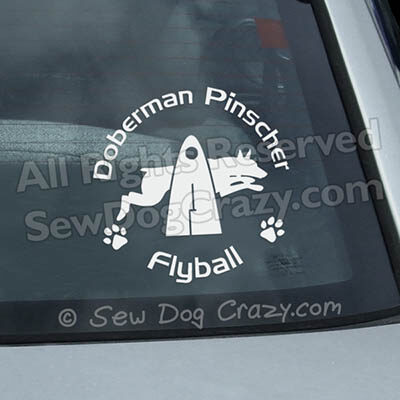 Doberman Flyball Car Window Stickers