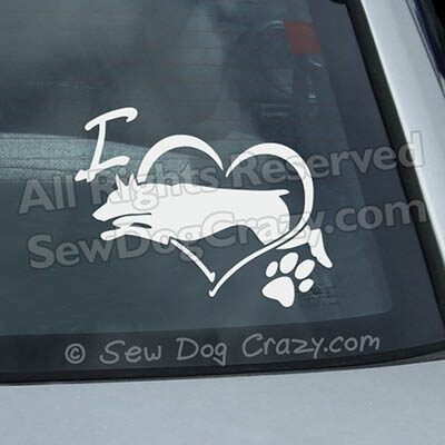 Love Doberman Pinscher Dog Sports Car Stickers
