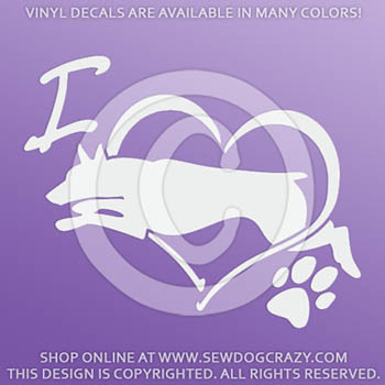 Love Doberman Pinscher Dog Sports Vinyl Sticker