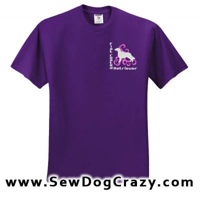Embroidered Flat Coated Retriever Tees
