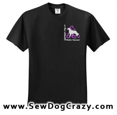 Embroidered Flat Coated Retriever Tshirts