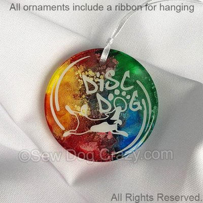 Rainbow Disc Dog Ornaments