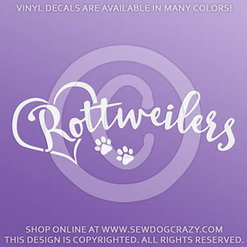 Love Rottweilers Vinyl Decal