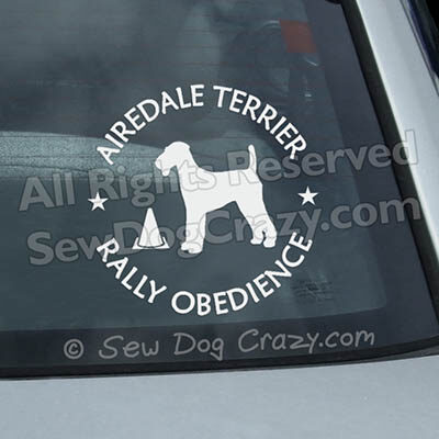 Airedale Terrier Rally Obedience Car Stickers