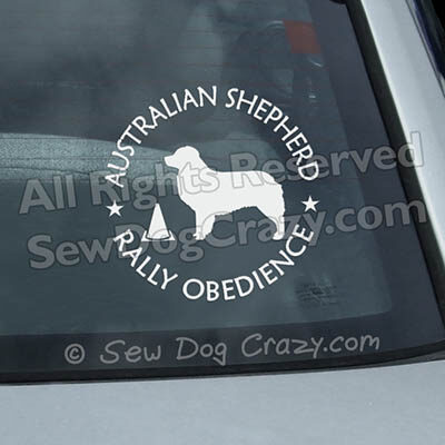 Australian Shepherd Rally Obedience Window Stickers