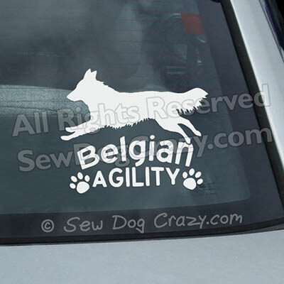 Belgian Sheepdog Agility Window Stickers