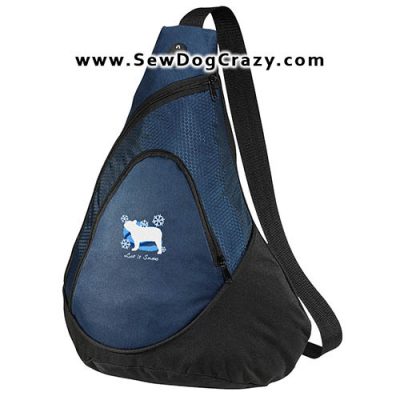 Snow Embroidered French Bulldog Bags