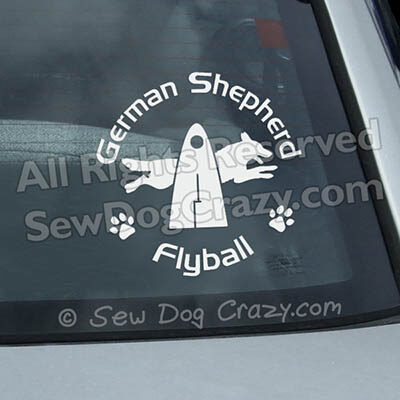 German Shepherd Flyball Car Window Stickers