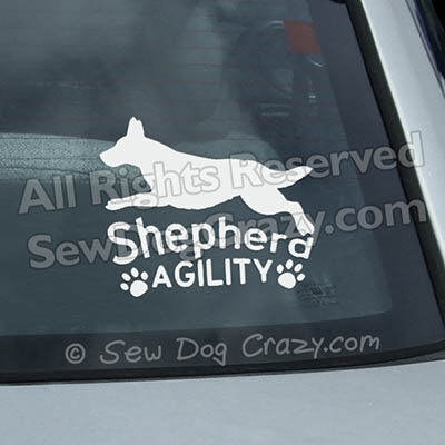 German Shepherd Agility Car Window Stickers