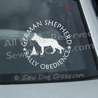 German Shepherd Rally Obedience Car Window Stickers