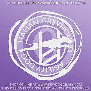 Jumping Italian Greyhound Agility Vinyl Decals