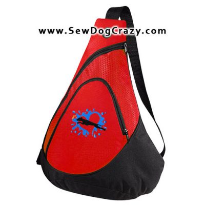 Embroidered Italian Greyhound Dock Jumping Bags