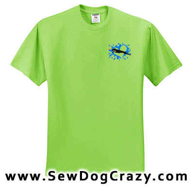 Embroidered Italian Greyhound Dock Jumping Tshirts