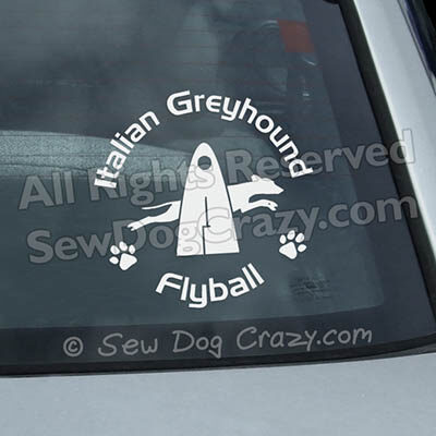 Italian Greyhound Flyball Window Stickers
