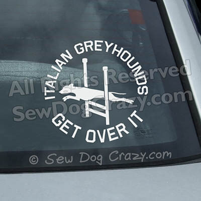 Funny Italian Greyhound Agility Car Window Stickers