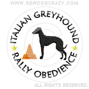 Embroidered Italian Greyhound Rally Obedience Gifts
