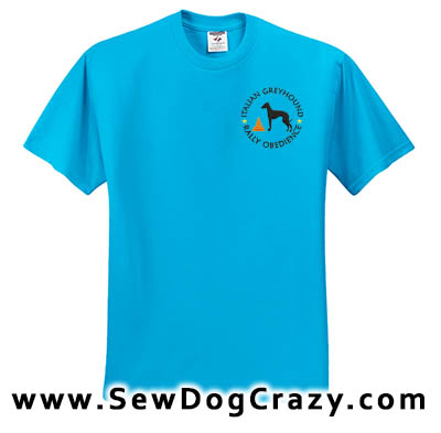 Embroidered Italian Greyhound Rally Obedience TShirts