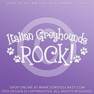 Italian Greyhounds Rock Decals