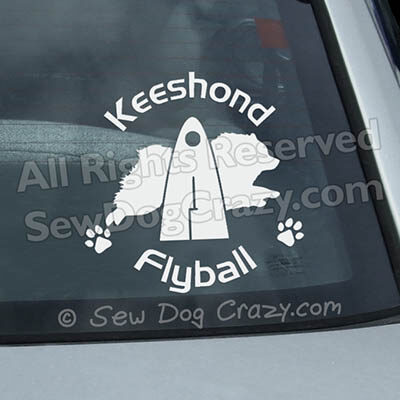 Keeshond Flyball Car Window Stickers