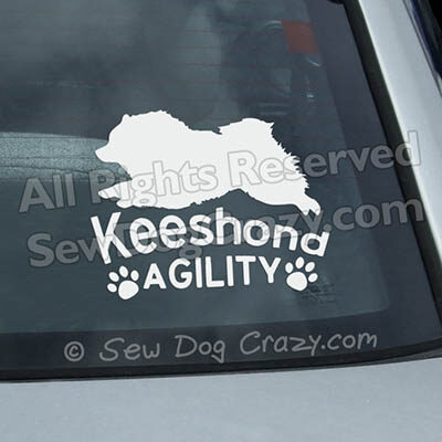 Keeshond Agility Car Window Stickers