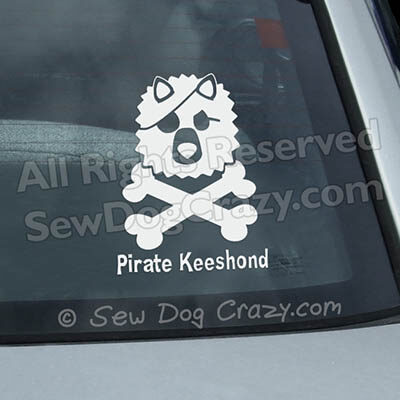 Pirate Keeshond Car Window Stickers