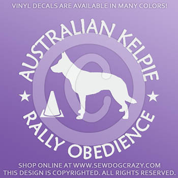 Kelpie Rally Obedience Car Stickers