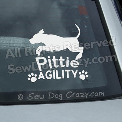 Agility Pit Bull Car Window Stickers