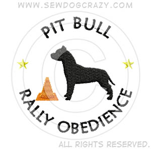 Embroidered Pit Bull Rally Obedience Shirts