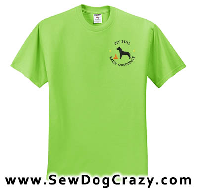Embroidered Pit Bull Rally Obedience Tshirts