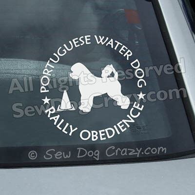 Portuguese Water Dog Rally Obedience Car Window Stickers