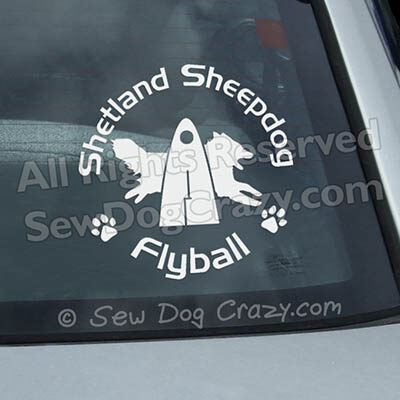 Sheltie Flyball Car Window Stickers