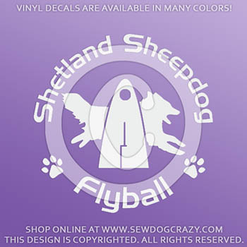 Sheltie Flyball Vinyl Stickers