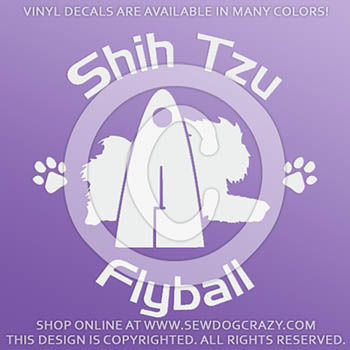 Shih Tzu Flyball Car Stickers