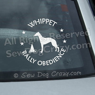 Whippet Rally Obedience Car Window Stickers