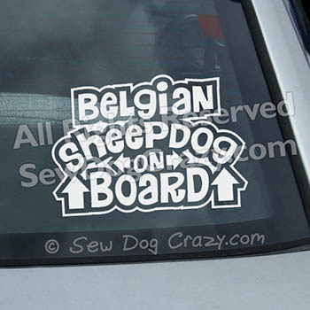 Belgian Sheepdog On Board Car Window Stickers