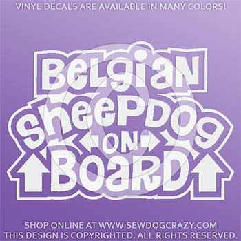 Belgian Sheepdog On Board Vinyl Decals