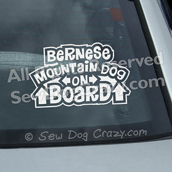 Bernese Mountain Dog On Board Car Window Stickers