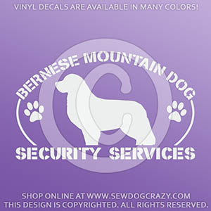 Guarded by a Bernese Mountain Dog Decal