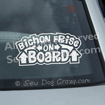 Bichon Frise On Board Window Stickers