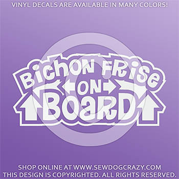 Bichon Frise On Board Vinyl Stickers