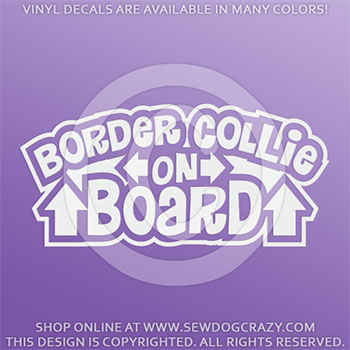 Border Collie On Board Window Stickers